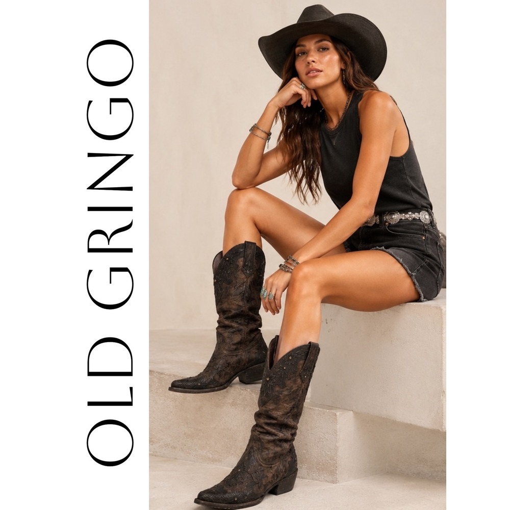 Old Gringo Susana Swarovski Crystal Chocolate Western Boots Women's 9
